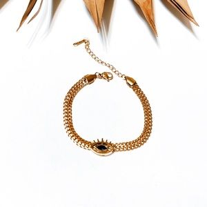 Gold evil eye bracelet #848